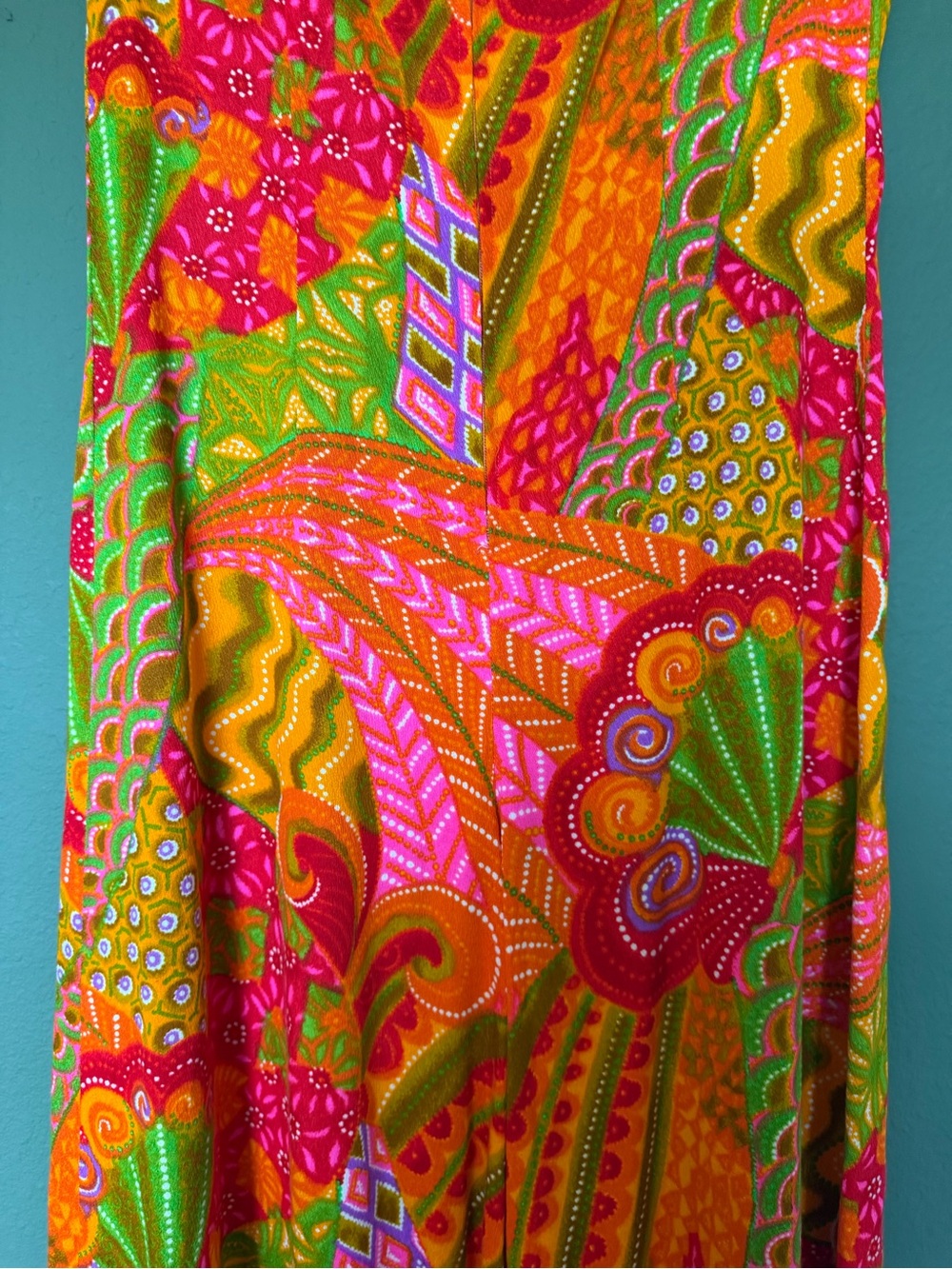 Vintage 1970s Psychedelic Print Wide Leg Jumpsuit - Picture 12 of 15